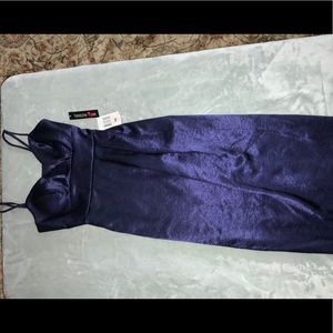 Purple satin long dress